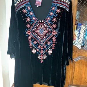 Johnny was. VELVET embroidered tunic